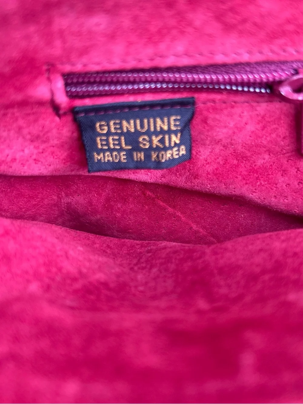 Vintage Eel Skin and Red Leather Shoulder Bag